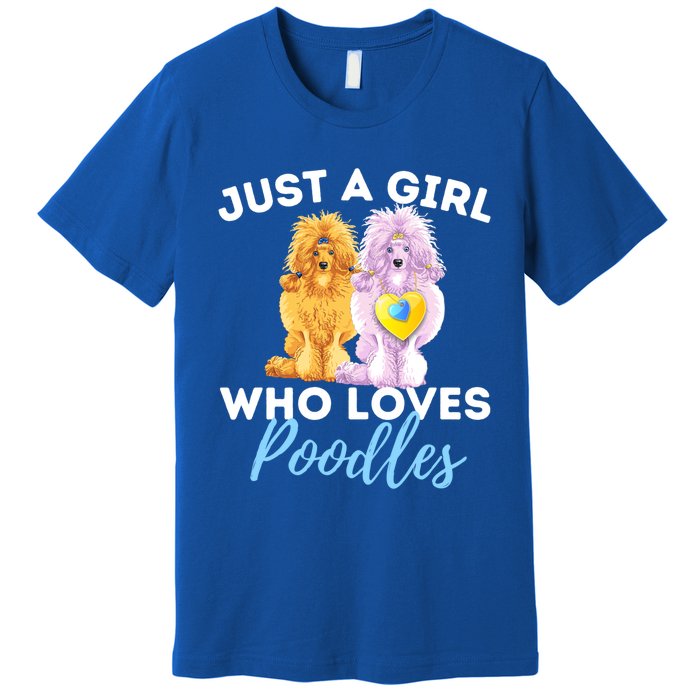 Just A Girl Who Loves Poodles Gift Funny Poodle Dog Lover Great Gift Premium T-Shirt