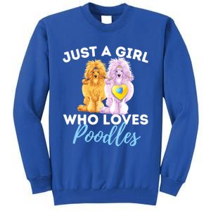 Just A Girl Who Loves Poodles Gift Funny Poodle Dog Lover Great Gift Tall Sweatshirt