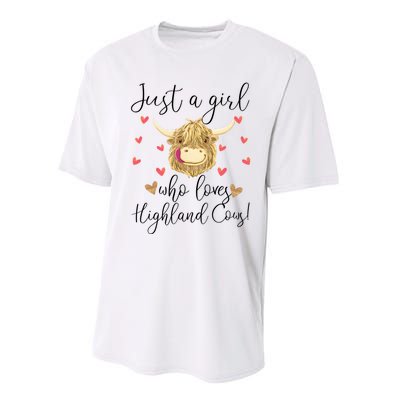 Just A Girl Who Loves Highland Cows Performance Sprint T-Shirt