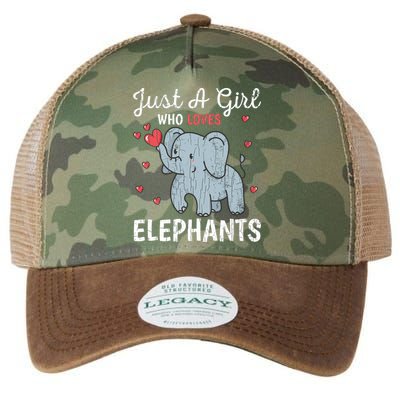 Just A Girl Who Loves Elephants Funny Cute Wo Graphic Legacy Tie Dye Trucker Hat