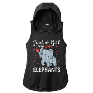 Just A Girl Who Loves Elephants Funny Cute Wo Graphic Ladies PosiCharge Tri-Blend Wicking Draft Hoodie Tank