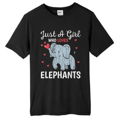 Just A Girl Who Loves Elephants Funny Cute Wo Graphic Tall Fusion ChromaSoft Performance T-Shirt