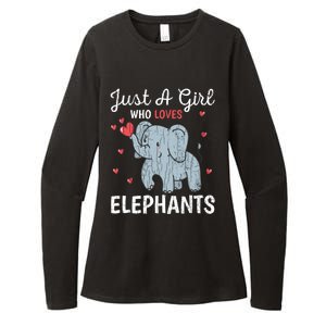 Just A Girl Who Loves Elephants Funny Cute Wo Graphic Womens CVC Long Sleeve Shirt