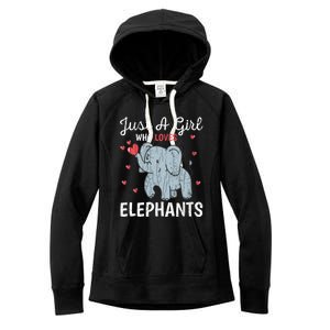 Just A Girl Who Loves Elephants Funny Cute Wo Graphic Women's Fleece Hoodie