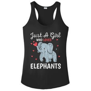 Just A Girl Who Loves Elephants Funny Cute Wo Graphic Ladies PosiCharge Competitor Racerback Tank