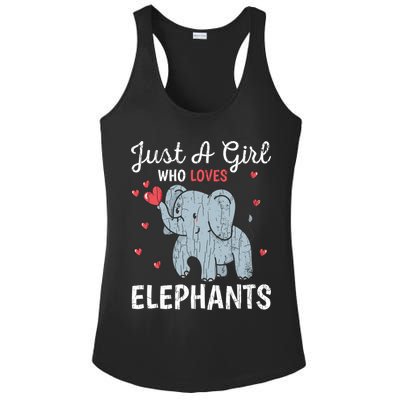 Just A Girl Who Loves Elephants Funny Cute Wo Graphic Ladies PosiCharge Competitor Racerback Tank