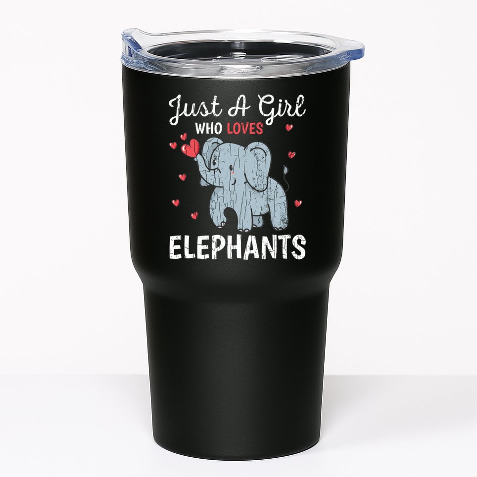 Just A Girl Who Loves Elephants Funny Cute Wo Graphic Tumbler