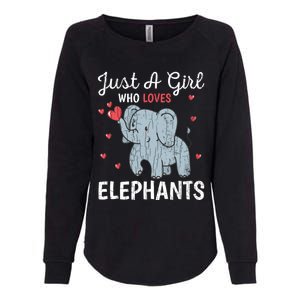 Just A Girl Who Loves Elephants Funny Cute Wo Graphic Womens California Wash Sweatshirt