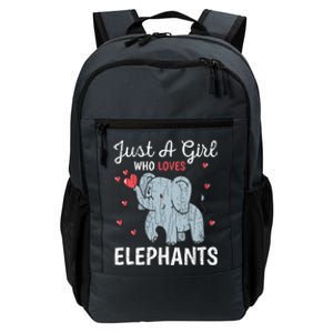 Just A Girl Who Loves Elephants Funny Cute Wo Graphic Daily Commute Backpack