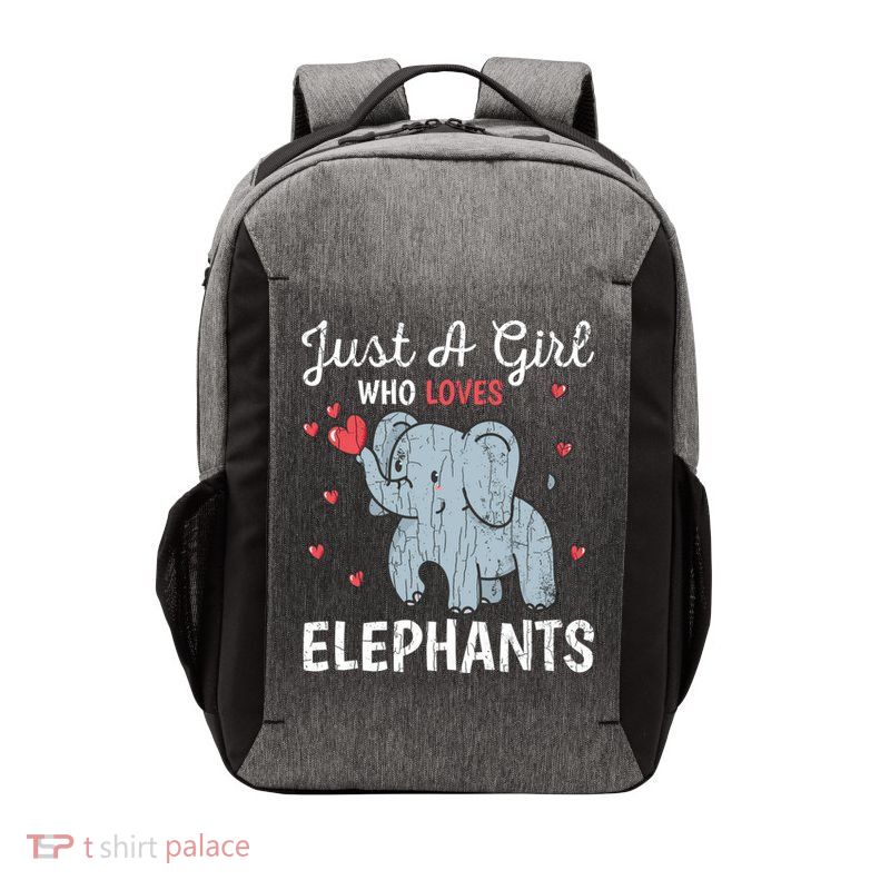 Just A Girl Who Loves Elephants Funny Cute Wo Graphic Vector Backpack