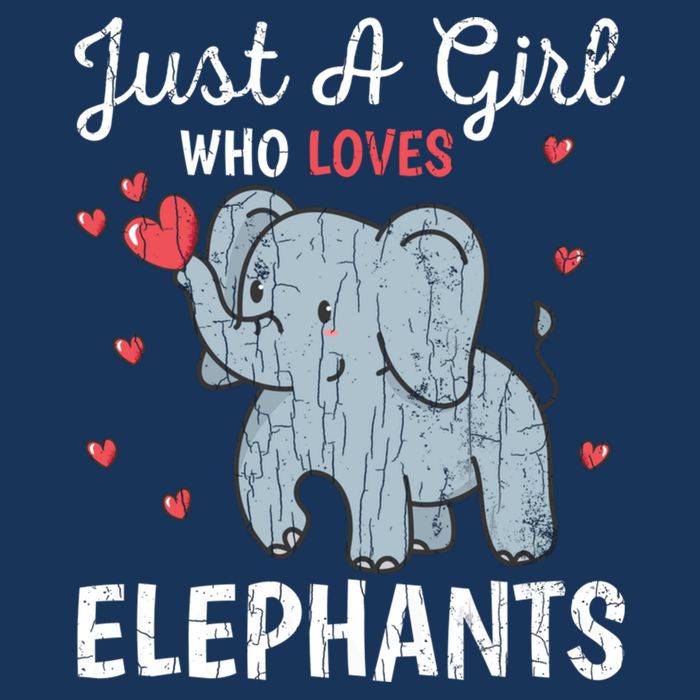 Just A Girl Who Loves Elephants Funny Cute Wo Graphic 7 Panel Mesh Trucker Snapback Hat