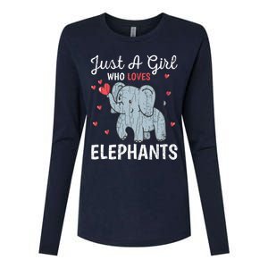 Just A Girl Who Loves Elephants Funny Cute Wo Graphic Womens Cotton Relaxed Long Sleeve T-Shirt