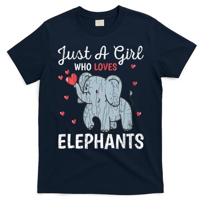Just A Girl Who Loves Elephants Funny Cute Wo Graphic T-Shirt