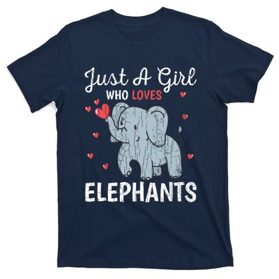 Just A Girl Who Loves Elephants Funny Cute Wo Graphic T-Shirt