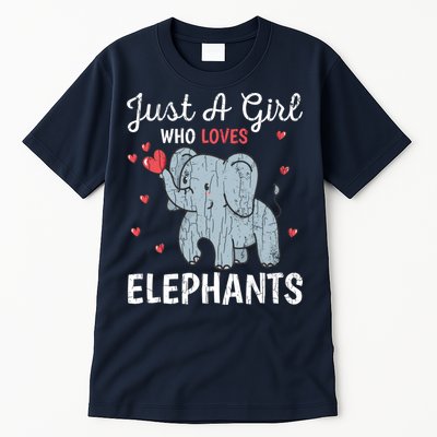 Just A Girl Who Loves Elephants Funny Cute Wo Graphic Tall T-Shirt
