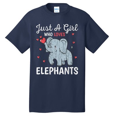 Just A Girl Who Loves Elephants Funny Cute Wo Graphic Tall T-Shirt