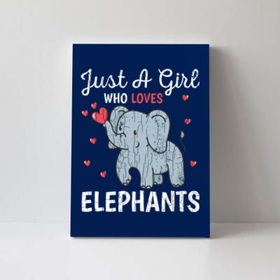 Just A Girl Who Loves Elephants Funny Cute Wo Graphic Canvas