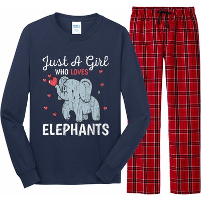 Just A Girl Who Loves Elephants Funny Cute Wo Graphic Long Sleeve Pajama Set