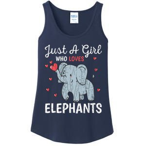 Just A Girl Who Loves Elephants Funny Cute Wo Graphic Ladies Essential Tank