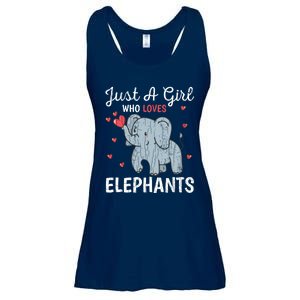 Just A Girl Who Loves Elephants Funny Cute Wo Graphic Ladies Essential Flowy Tank