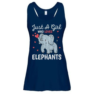 Just A Girl Who Loves Elephants Funny Cute Wo Graphic Ladies Essential Flowy Tank