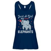 Just A Girl Who Loves Elephants Funny Cute Wo Graphic Ladies Essential Flowy Tank