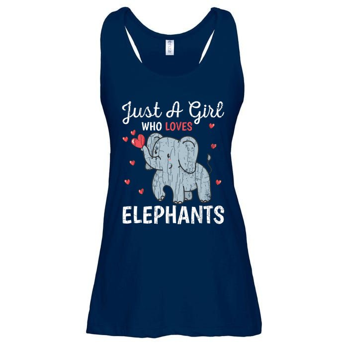 Just A Girl Who Loves Elephants Funny Cute Wo Graphic Ladies Essential Flowy Tank