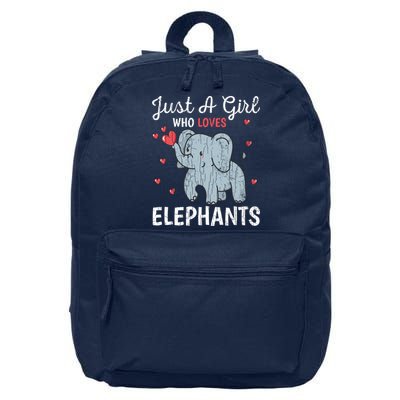 Just A Girl Who Loves Elephants Funny Cute Wo Graphic 16 in Basic Backpack