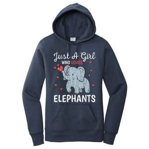 Just A Girl Who Loves Elephants Funny Cute Wo Graphic Women's Pullover Hoodie