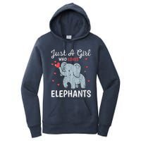 Just A Girl Who Loves Elephants Funny Cute Wo Graphic Women's Pullover Hoodie