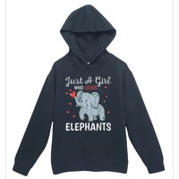 Just A Girl Who Loves Elephants Funny Cute Wo Graphic Urban Pullover Hoodie