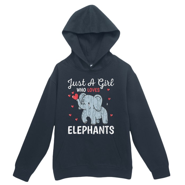 Just A Girl Who Loves Elephants Funny Cute Wo Graphic Urban Pullover Hoodie