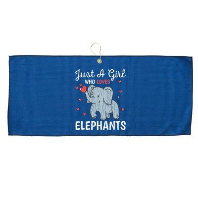 Just A Girl Who Loves Elephants Funny Cute Wo Graphic Large Microfiber Waffle Golf Towel