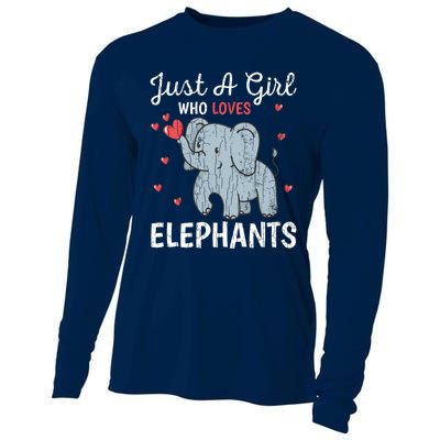 Just A Girl Who Loves Elephants Funny Cute Wo Graphic Cooling Performance Long Sleeve Crew