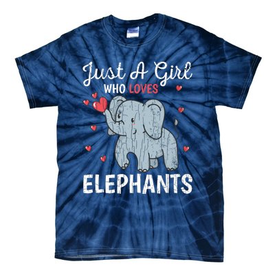 Just A Girl Who Loves Elephants Funny Cute Wo Graphic Tie-Dye T-Shirt