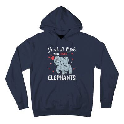 Just A Girl Who Loves Elephants Funny Cute Wo Graphic Tall Hoodie