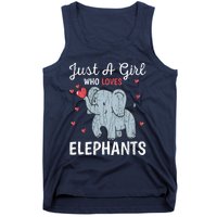 Just A Girl Who Loves Elephants Funny Cute Wo Graphic Tank Top