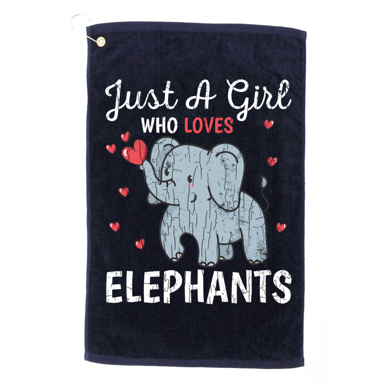 Just A Girl Who Loves Elephants Funny Cute Wo Graphic Golf Towel