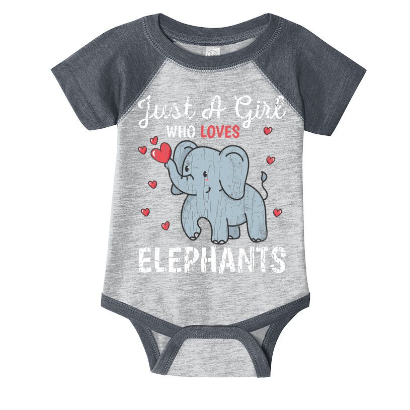 Just A Girl Who Loves Elephants Funny Cute Wo Graphic Infant Baby Jersey Bodysuit