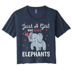 Just A Girl Who Loves Elephants Funny Cute Wo Graphic Women's Crop Top Tee