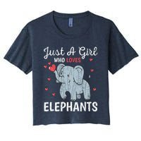 Just A Girl Who Loves Elephants Funny Cute Wo Graphic Women's Crop Top Tee