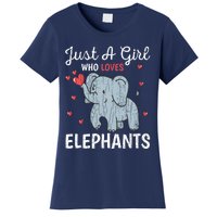 Just A Girl Who Loves Elephants Funny Cute Wo Graphic Women's T-Shirt