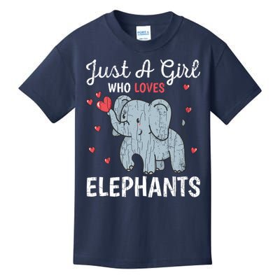 Just A Girl Who Loves Elephants Funny Cute Wo Graphic Kids T-Shirt
