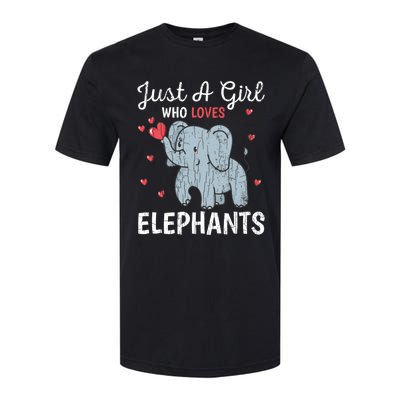 Just A Girl Who Loves Elephants Funny Cute Wo Graphic Softstyle CVC T-Shirt