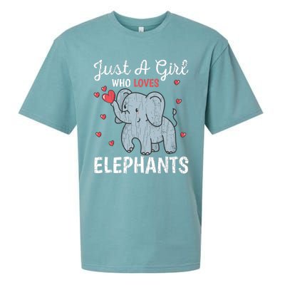 Just A Girl Who Loves Elephants Funny Cute Wo Graphic Sueded Cloud Jersey T-Shirt