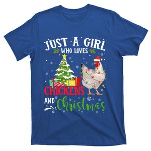 Just A Girl Who Loves Chicken And Christmas Buffalo Chicken Gift T-Shirt