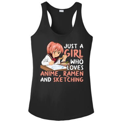 Just A Girl Who Loves Anime Ramen And Sketching Japan Anime Ladies PosiCharge Competitor Racerback Tank