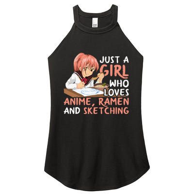 Just A Girl Who Loves Anime Ramen And Sketching Japan Anime Women's Perfect Tri Rocker Tank