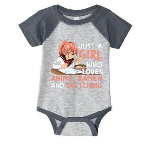 Just A Girl Who Loves Anime Ramen And Sketching Japan Anime Infant Baby Jersey Bodysuit