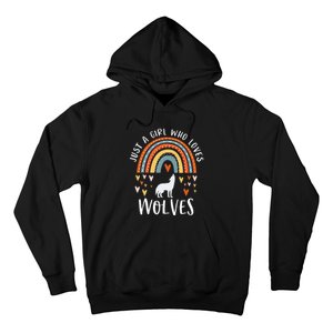 Just A Girl Who Loves Wolves Rainbow Gifts For Wolf Lover Hoodie